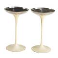 Eero saarinen knoll associates pair of smoking stands usa 1950s enameled iron and aluminum paper labels each 22 x 13 dia