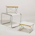 Charles and ray eames marcel breuer three tables two ltr and one occasional 1960s laminate matte chromed steel and zincplated metal manufactured labels largest 18 x 21 x 19