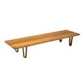 Edward wormley dunbar low bench berne indiana 1940s sap walnut rectangular brass tag 11 1 x 72 x 19
