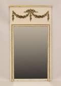 Wood and Gilt Accented Trumeau Mirror