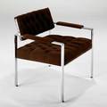 Harvey probber harvey probber inc club chair usa 1960s chromed steel and suede unmarked 30 x 26 12 x 27 12