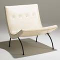 Milo baughman thayer coggin lounge chair usa 1950s vinyl and enameled iron unmarked 28 x 27 x 31