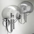 Gaetano sciolari pair of chrome and acrylic dometop sconces italy c1970 made in italy metal tag each 24 x 15 dia x 16