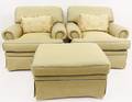 Pair of EJ Victor Chairs with Ottoman