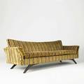 Adrian pearsall craft associates attr sofa usa 1960s velvet and sculpted wood unmarked 32 x 32 x 96 12