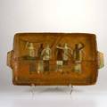 Paul bogatay slabbuilt glazed earthenware tray 1962 incised bogatay62 11 x 20