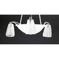 Style of degue art deco threelight ceiling fixture 20th century frosted glass and nickelplated metal embossed script signature to shades negra overall 28 x 24