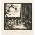 Wharton esherick american 1887  1970 two woodblock prints tristram and iseult act ii scene 2  the castle garden 1931 tristram and iseult surely  the sentry is not due 1931 both matte