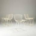 Harry bertoia knoll set of six dining chairs usa 1960s plastic coated steel vinyl pads not pictured upholstery labels each 30 12 x 21 x 21
