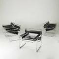 Marcel breuer five wassily chairs 1970s leather and chromed steel unmarked each 29 x 31 x 27