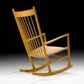 Hans wegner rocking chair denmark 1974 beech jute stamped 43 x 25 x 30