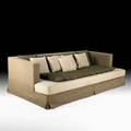 Christian liaigre custom sofadaybed 2000s ribbed upholstery canvas satin upholstery label 31 x 96 12 x 55 provenance collection of rory and elie tahari new york