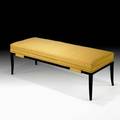 Tommi parzinger parzinger originals bench usa 1960s ebonized wood upholstery unmarked 16 12 x 48 12 x 18 12