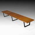 George nelson  associates slat bench no 4992 usa 1950s birch ebonized wood unmarked 14 x 102 12 x 18