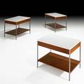 George nelson herman miller three sofa tables usa 1950s laminate walnut mattechromed steel metal labels 18 12 x 17 x 24