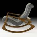 Vladimir kagan vladimir kagan designs inc rocking chair no 175f usa 1970s sculpted walnut leather unmarked 36 x 44 x 32
