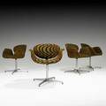 Pierre paulin artifort set of four little tulip chairs netherlands 1960s jack lenor larsen jersey upholstery chromed steel polished aluminum manufacturers labels 30 x 27 x 23 12