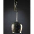 Paavo tynell taito oy counter balance pendant lamp no 10205 finland ca 1948 perforated and enameled brass single socket unmarked fixture 13 x 7