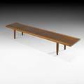 George nakashima nakashima studios walnut slab bench new hope pa 1957 brass label 13 14 x 83 34 x 19 provenance private collection pennsylvania copy of original receipt available