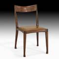 Arthur espenet carpenter straightback chair bolinas ca 1985 black walnut ebony leather incised espenet 85028 33 x 20 x 20 12