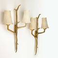 Felix agostini pair of branch sconces france 1960s gilt bronze silk unmarked 23 x 11 12 x 3 provenance alan moss gallery new york
