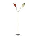 Stilnovo twoarm floor lamp italy 1960s enameled aluminum polished brass two sockets unmarked as shown 65 x 27 x 8 34