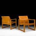 Denmark pair of lounge chairs 1980s saddle leather pine metal unmarked 27 12 x 25 x 25