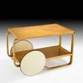 Alvar aalto finsven tea trolley finland 1930s laminated birch painted wood rubber branded 22 x 35 12 x 18