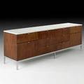 Florence knoll knoll associates tendrawer cabinet usa 1960s rosewood marble chromed steel manufacturers label 25 12 x 74 12 x 18