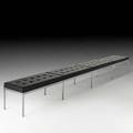 Florence knoll knoll associates custom bench usa 1960s chromed steel vinyl manufacturers labels 17 x 144 12 x 18 note an unusually long custom bench