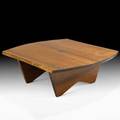 George nakashima nakashima studios special coffee table new hope pa 1957 walnut rosewood brass label 16 x 44 x 44 12 provenance private collection pennsylvania copy of original receip