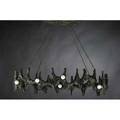 Paul evans paul evans studio custom sculptured metal chandelier usa 1970s bronze composite steel unmarked to canopy 35 x 47 x 26