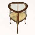 Vitrine heartshaped 20th c mahogany glass giltbronze mounts unmarked 30 x 20