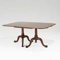 Henkel harris  virginia galleries queen anne style mahogany double pedestal dining room table with two 14 leaves late 20th c 30 x 66 x 44