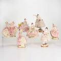 Dresden porcelain seven lace figurines of women 20th c all marked tallest 6