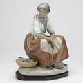 Lladro porcelain figure of a fisherman on original wood base 2018 ca 19781985 marked 15 12