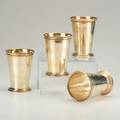 Silver plate patrick henry mint julep cups twelve cups by various makers tapered with bead rim and foot