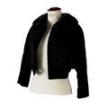 Lamb broadtail bolero jacket black fur jacket with mink collar threequarter sleeves button waist approx size 6