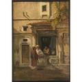 Orientalist oil on panel illegibly signed framed 16 18 x 11 38
