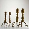 Andirons two pairs baluster form 18th19th c taller 18