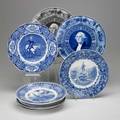 English staffordshire eleven george washington themed plates by wedgwood crown ducal etc ca 1932 all marked 10 12 dia