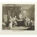 Hogarth engravings 19th c six pieces most matted and similarly framed largest 17 x 20 sight