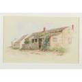 Jane brewster reid american 18621966 watercolor on paper of a cottage framed signed 5 38 x 8 78 sight