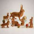 Easter candy containers nine items early 20th century six composite bunnies and three paper mache eggs eggs marked germany tallest 12 12