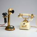 Vintage telephones two kjobenhavns danish and candlestick styles 1910 patent date taller 11 34