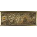 Dragon crewel embroidery japanese 20th c framed 54 12 x 19 34