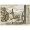City scenes 19th c including new york and england views some matted together with a hand colored italian engraving framed largest 7 58 x 15 sight
