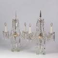 Prism candelabra pair threearm electrified 26 12 x 16 12 x 6