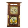 Empire shelf clock reversepainted nautical scene weight driven time and strike movement ca 1830 33 x 20 14 x 6 12
