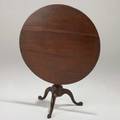Chippendale style tilttop tea table 19th20th c cherry and maple unmarked 28 12 x 35 12 dia